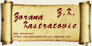 Zorana Kastratović vizit kartica